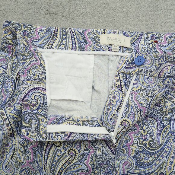 Talbots Pants Women's Size 12P Multicolor Mid-Rise Crop Paisley 21" Inseam - Picture 2 of 16